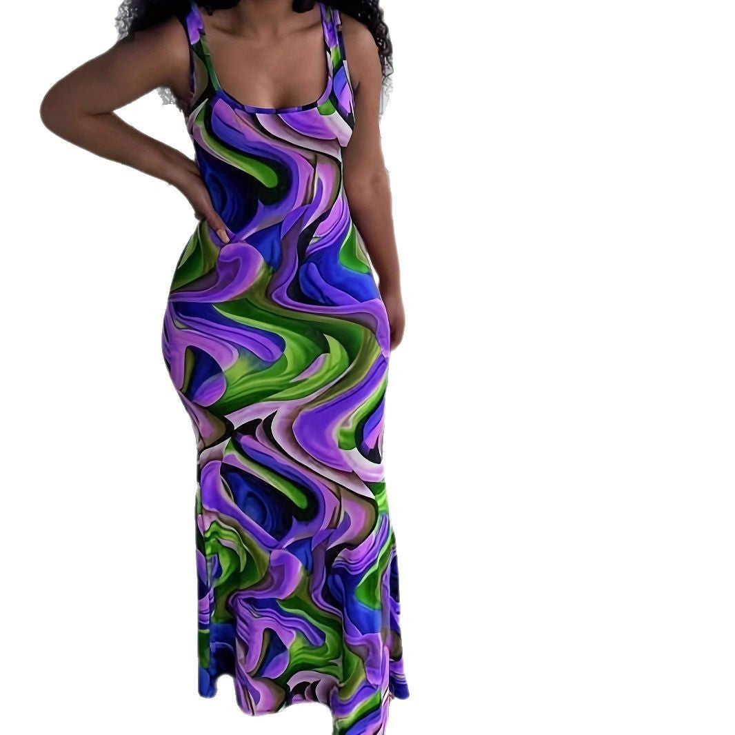 Damen Maxikleid mit exklusivem Farbverlauf und figurumspielendem Schnitt EB