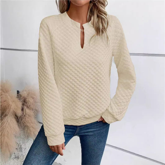 Damen Pullover mit strukturiertem Design und edlem Stehkragen EB