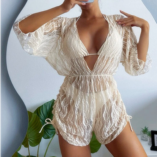 Damen Transparente Strandoveralls EB
