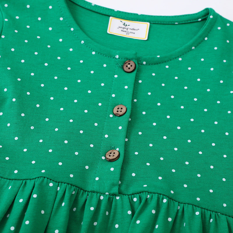 Mädchen Baumwollkleid mit bunten Blumenstickereien EB