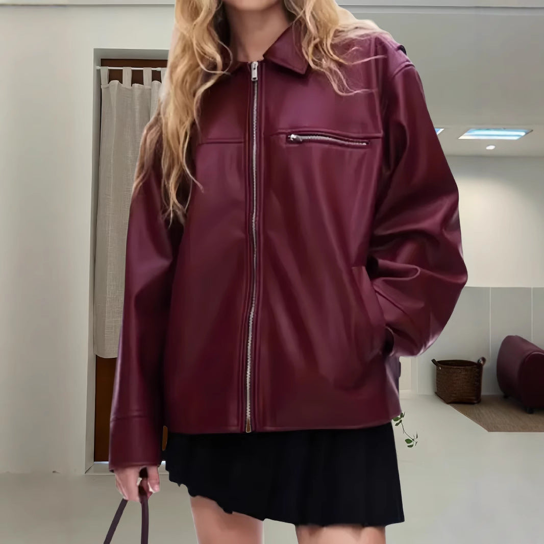 Damen modische lässige jacke mit asymmetrischen Reißverschlüssen EB