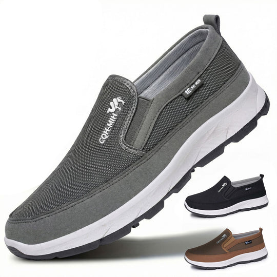 Herren nan gepolsterter Slip-On Komfort-Sneaker mit elastischem Einstieg, stoßdämpfender EVA-Plateausohle und herausnehmbarem Komfortfußbett EB