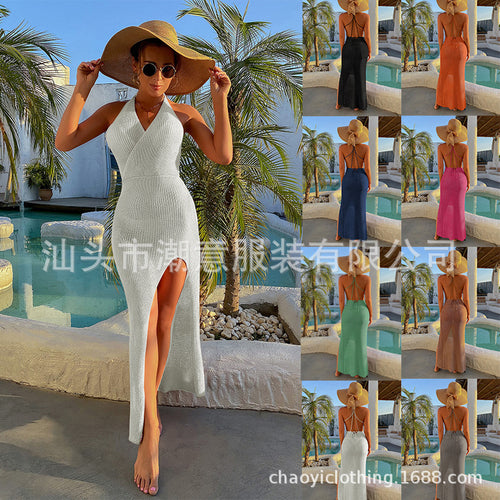 Damen Maxikleid mit extravaganter Beinschlitze EB