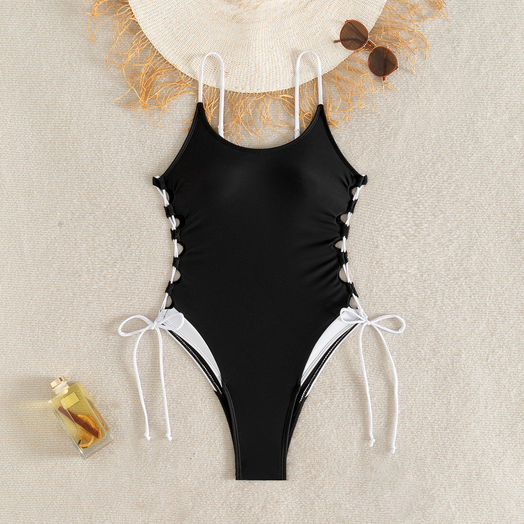 Damen Sportlicher Einteiler mit verstellbaren Schnürdetails EB