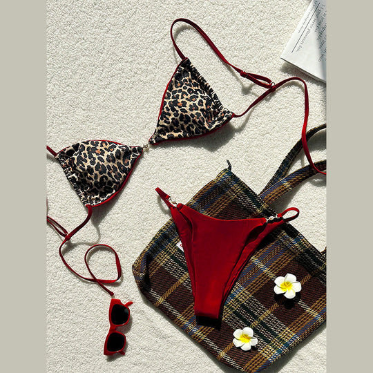 Damen Triangel-Bikini mit elegantem Leopardenmuster EB