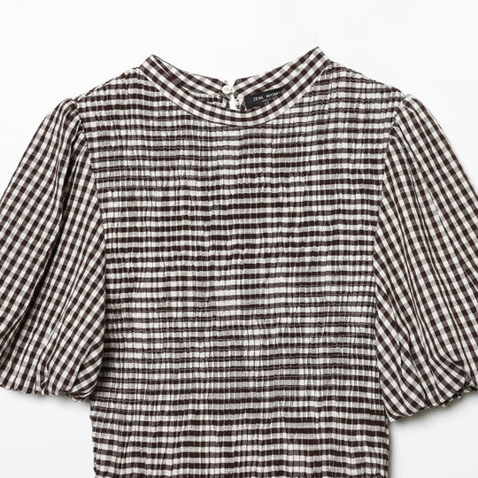 Damenbluse mit dekorativen Puffärmeln und geschmeidiger Rüschensilhouette EB