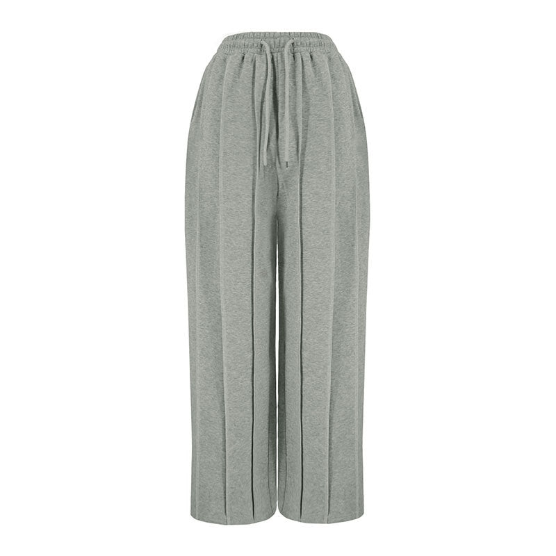 Damen lässige Plissee-Hose mit elastischem Bund EB