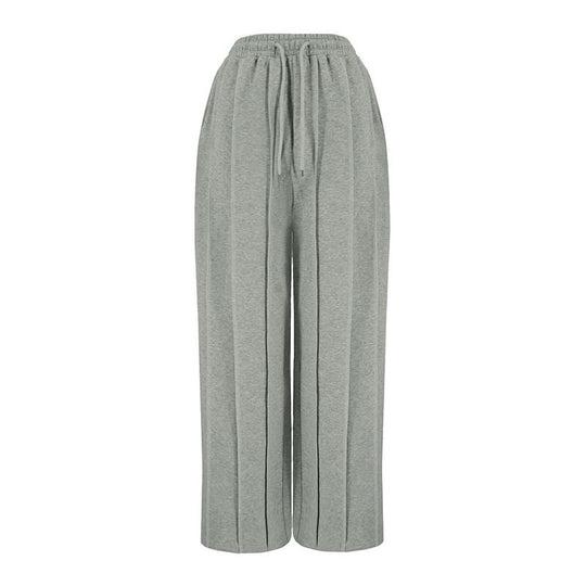 Damen lässige Plissee-Hose mit elastischem Bund EB