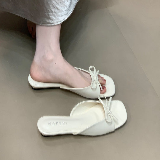 Damen elegante Slingback-Sandalen mit verspieltem Schleifen-Detail EB