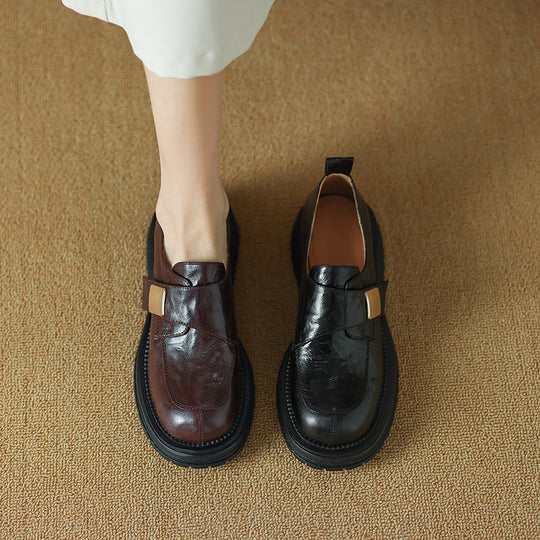 Damen modische Slip-On Schuhe mit dekorativem Schnallenverschluss EB