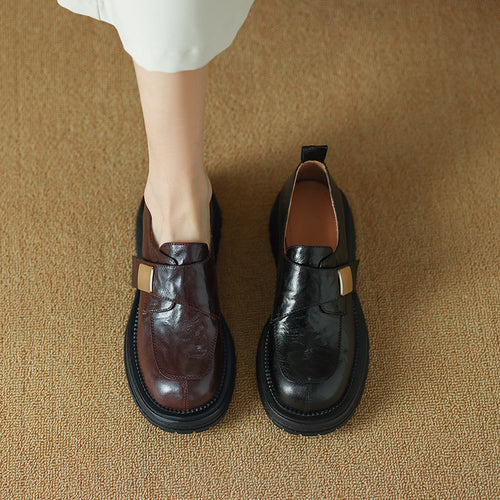 Damen modische Slip-On Schuhe mit dekorativem Schnallenverschluss EB