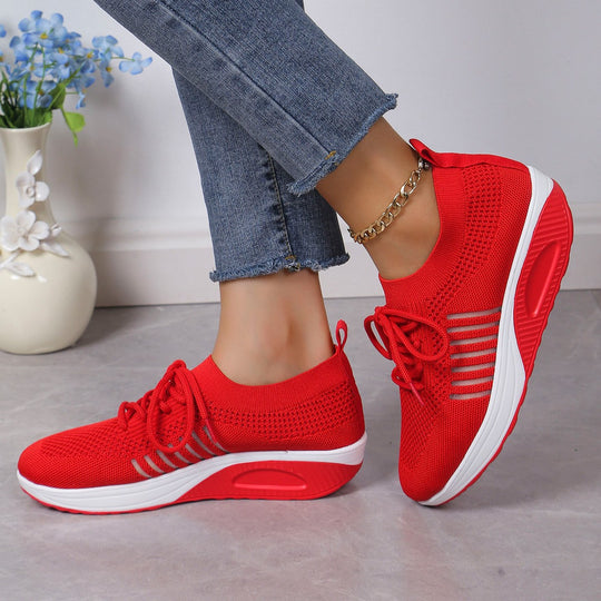 Damen Bequeme Sport-Sneaker mit atmungsaktivem Mesh-Obermaterial und dämpfender Sohle EB
