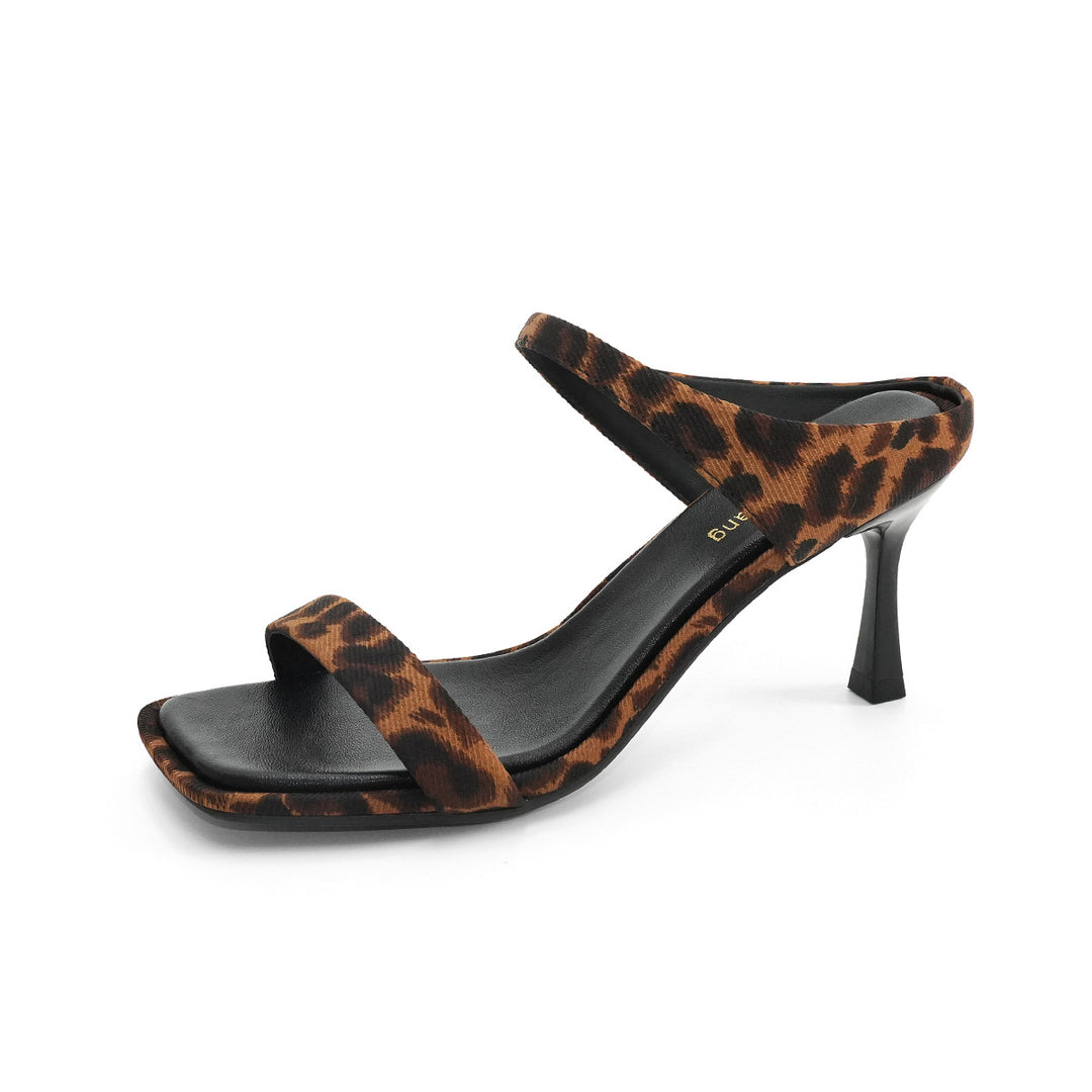 Damen elegante Slingback-Pumps mit modischem Leopardenmuster EB