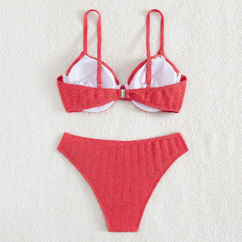 Damen Push-Up-Bikini mit stylishen Texturen EB