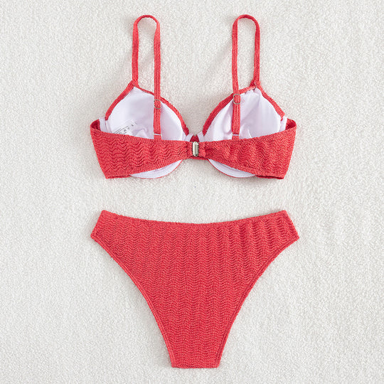 Damen Push-Up-Bikini mit stylishen Texturen EB
