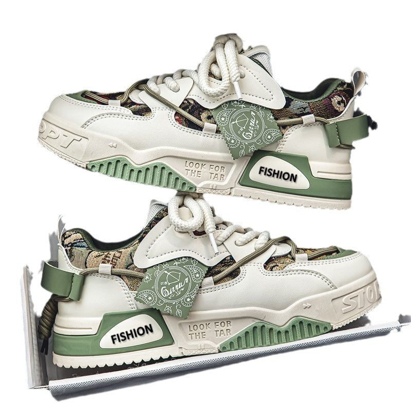 Damen Chunky Sneakers mit modischer Schnürung und atmungsaktiver Oberflächenstruktur EB