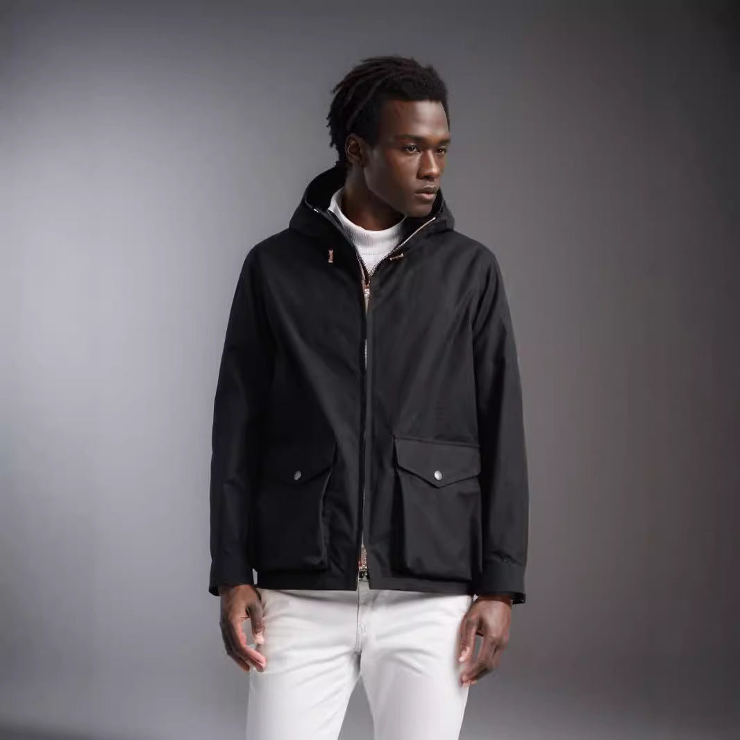 Herren funktionale Übergangsjacke mit abnehmbarer Kapuze EB