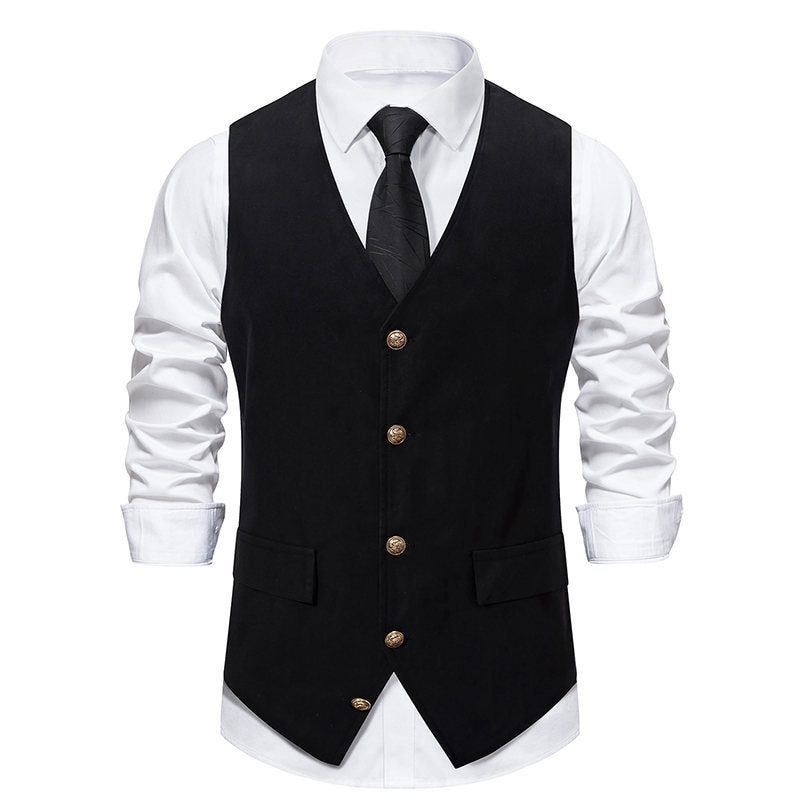 Herren elegante Anzugweste mit feinen Details und praktischen Taschen EB