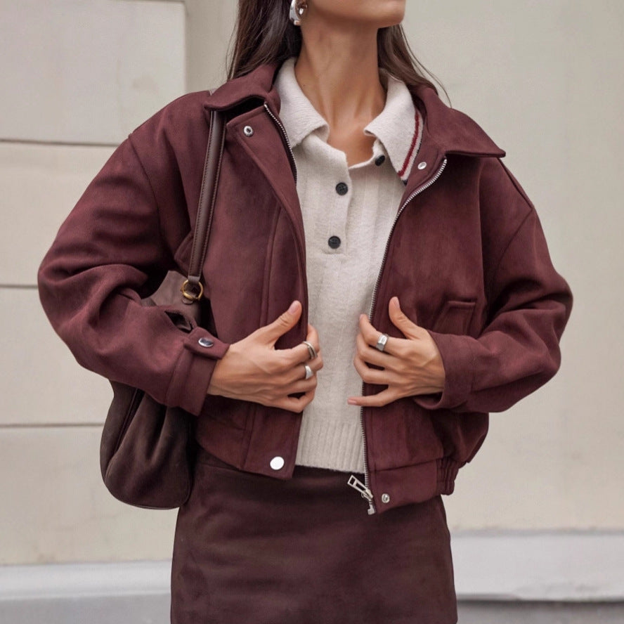 Damen Kunstlederjacke mit modernem Schnitt und praktischen Taschen EB