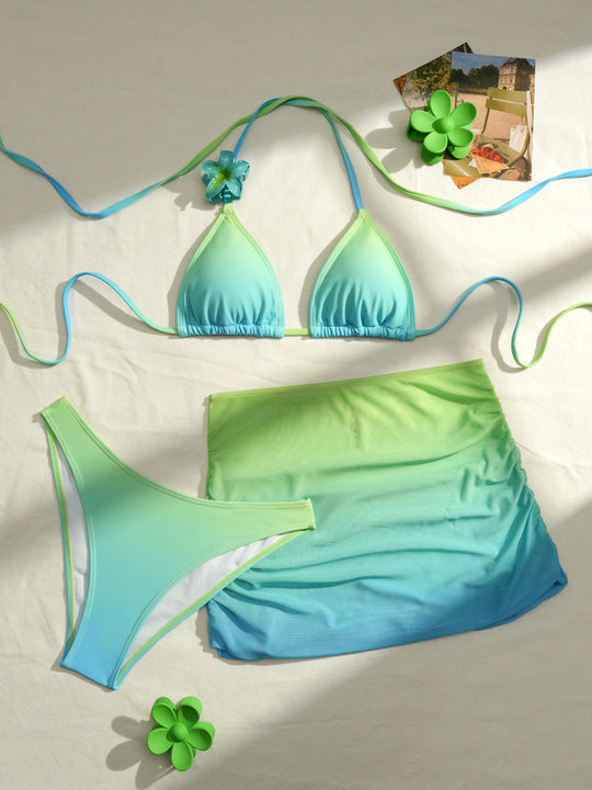 Damen Sportliches Bikini-Set mit modularem Rock EB