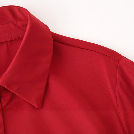 Damen Blusenshirt mit elastischem Bund und eleganten Knopfdetails EB