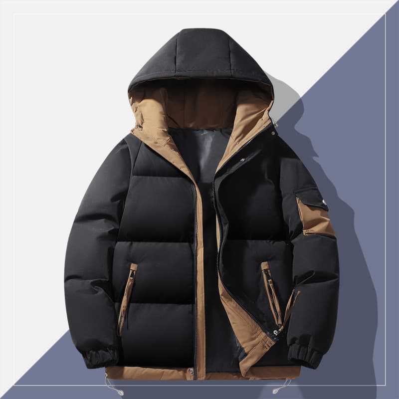 Herren urbaner Steppanorak mit Kapuze, kontrastiertem Futter und Multitaschen EB