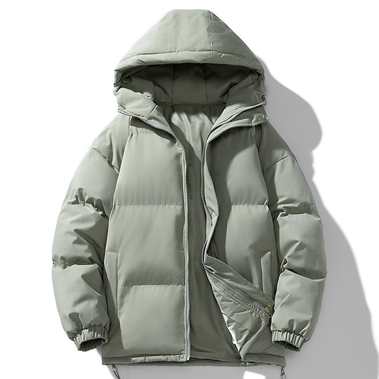 Herren minimalistischer Oversize-Steppmantel mit gesteppter Thermo-Füllung und Kordelzugkapuze EB