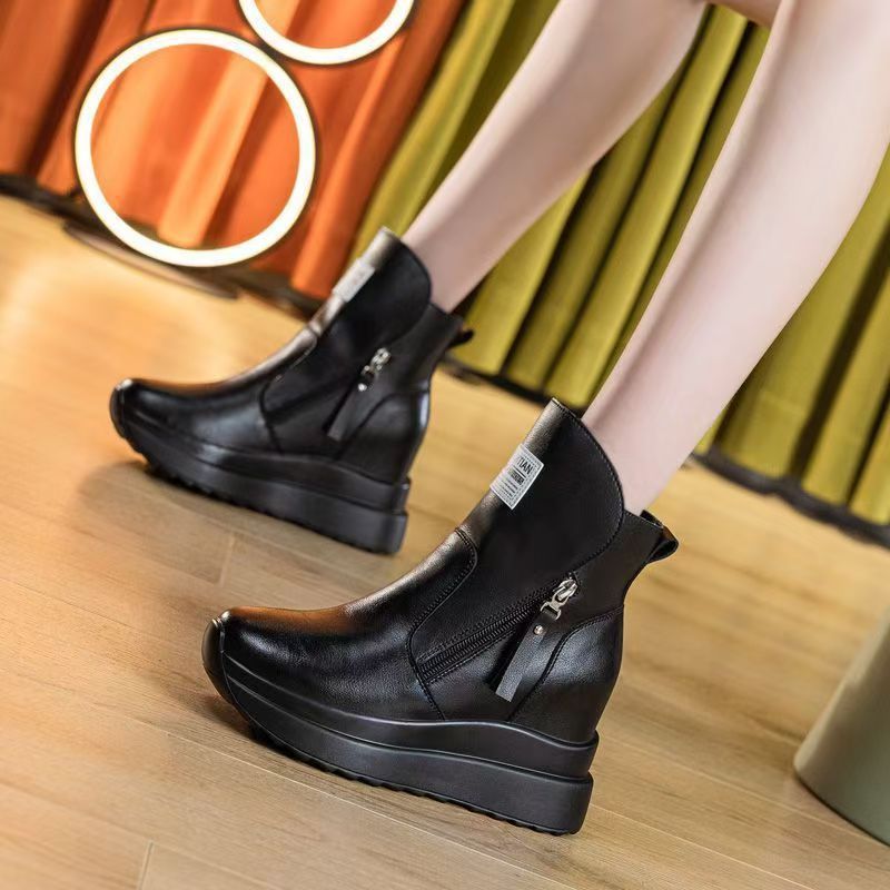 Damen modische Winterstiefeletten mit praktischem Reißverschluss und bequemem Innenfutter EB