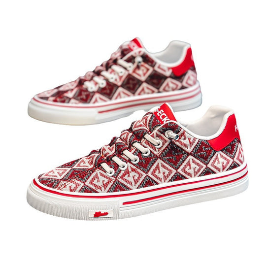 Damen modische Sneaker mit trendigem Grafikwaren-Design und rutschfester Gummisohle EB