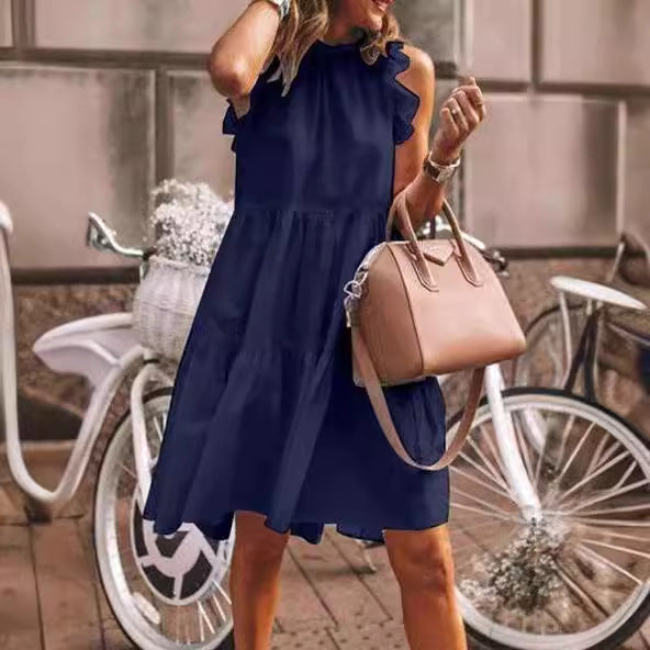 Damen verspieltes Sommerkleid mit Rüschendetails EB