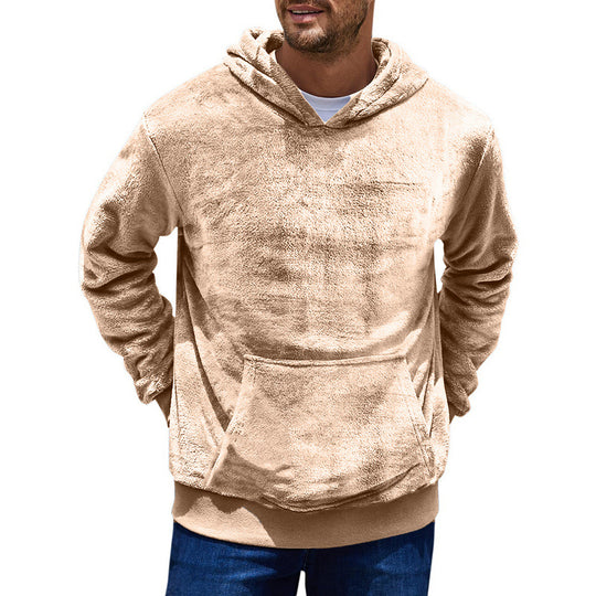Herren kuscheliger Hoodie mit praktischen Kängurutaschen und hohem Kragen EB