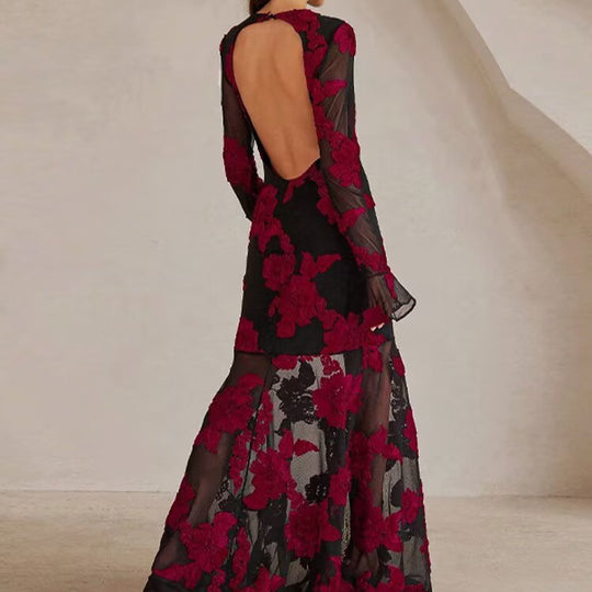Damen Elegantes und florales Abendkleid EB