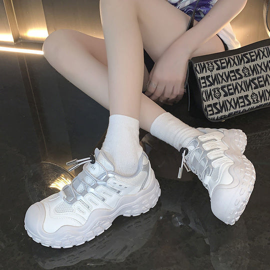 Damen Sportliche Chunky Sneakers mit atmungsaktiver Mesh-Oberfläche und robustem Profil EB