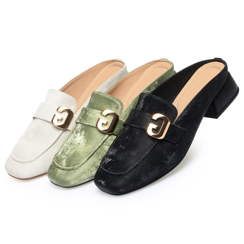 Damen Elegante Mokassins mit modischem Schnallen-Detail und angenehmem Absatz EB
