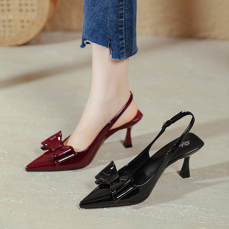 Damen Slingback-Pumps mit glamourösem Schleifendesign EB