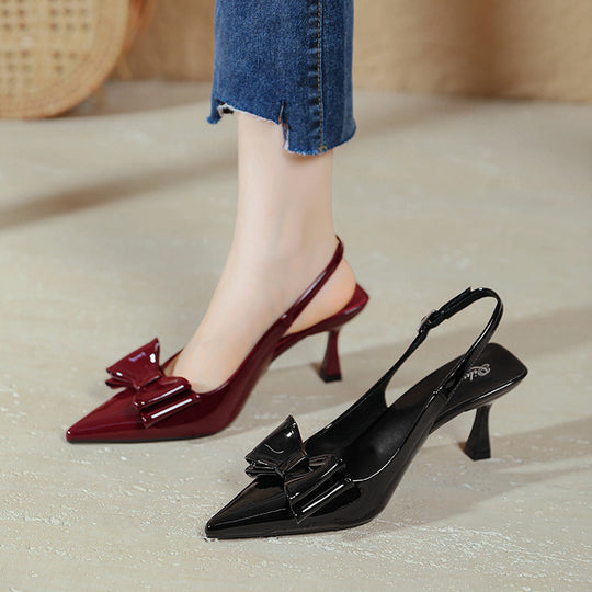 Damen Slingback-Pumps mit glamourösem Schleifendesign EB
