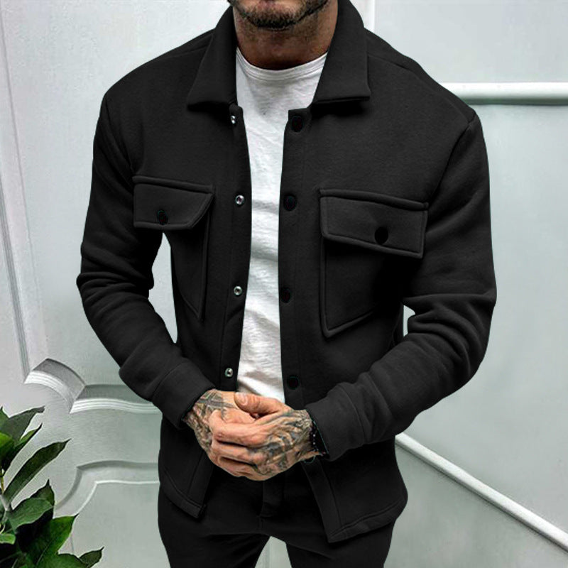 Herren lässige Overshirtjacke mit großen Brusttaschen und modernem Design EB