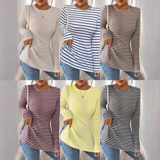 Damen Langarmshirt mit modernem Strickmuster und seitlichen Schlitzen EB
