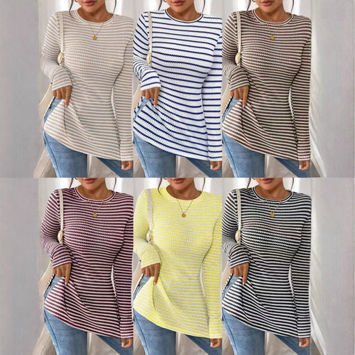 Damen Langarmshirt mit modernem Strickmuster und seitlichen Schlitzen EB