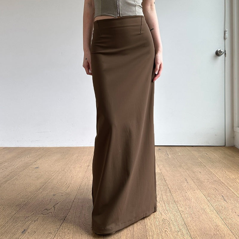 Damen Maxi-Rock mit elegantem Schlitz und weich fließendem Stoff EB