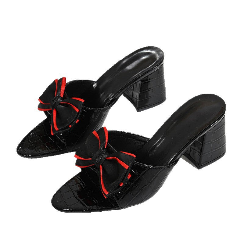 Damen Elegante Slingback-Sandalen mit verspieltem Schleifen-Detail EB