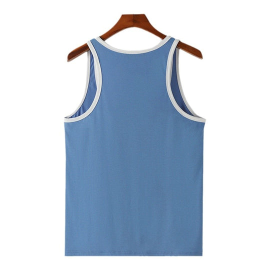 Herren Atmungsaktives Fitness-Tanktop mit breiten Trägern und flachem Saum EB