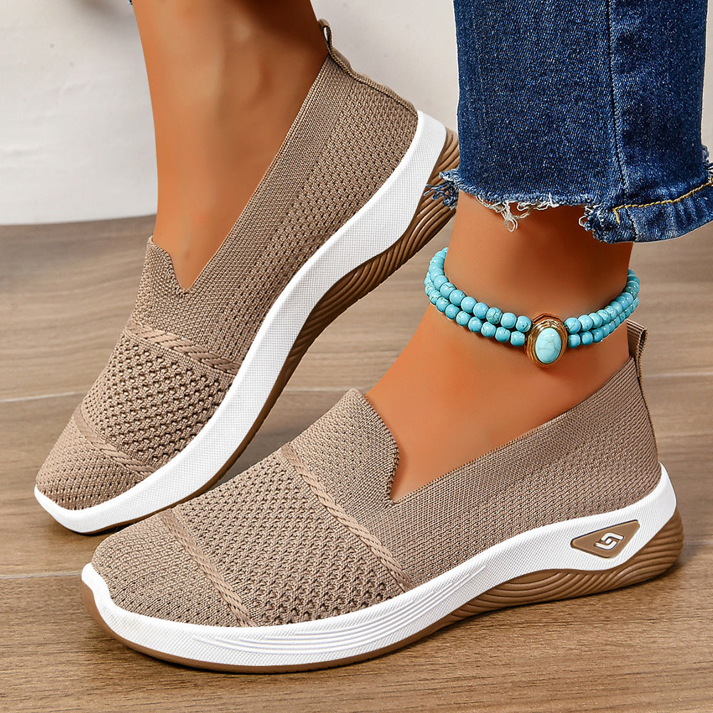 Damen Atmungsaktive Slip-On Freizeitschuhe mit elastischer Passform EB