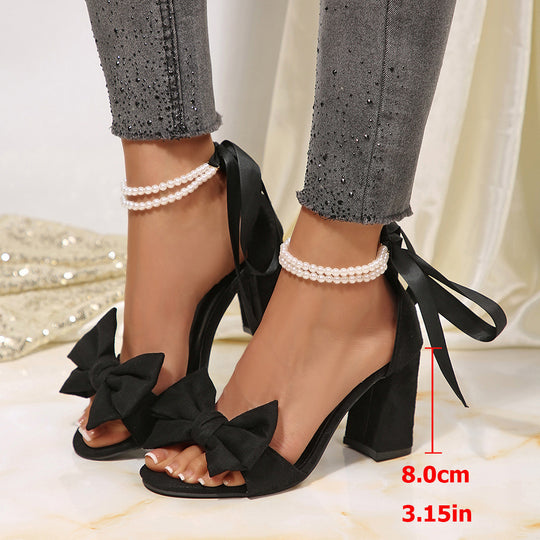 Damen Elegante High-Heels mit großem Schleifen-Detail EB