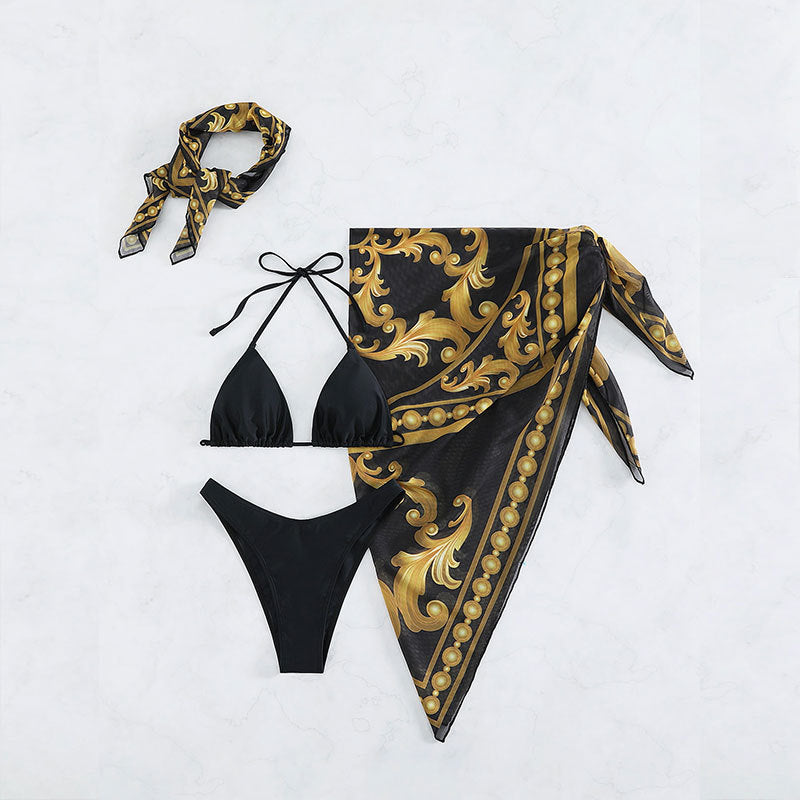 Damen Sarong mit kunstvollem Goldmuster EB