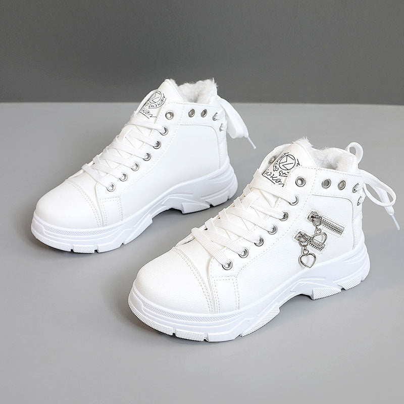 Damen Sportliche High-Top Sneakers mit modischen Details und kuscheligem Innenfutter EB