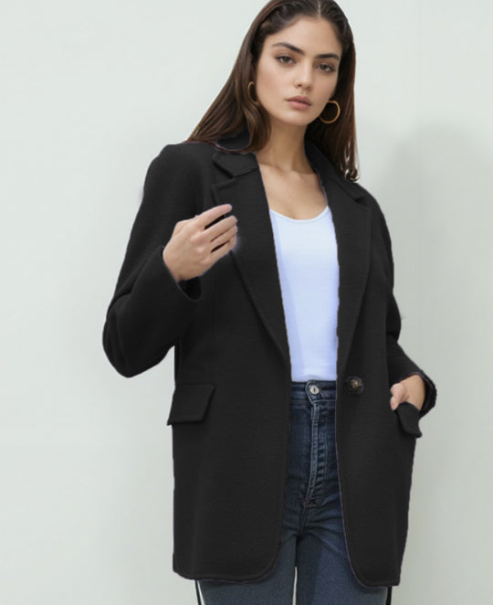 Damen elegante Boucle-Blazerjacke EB