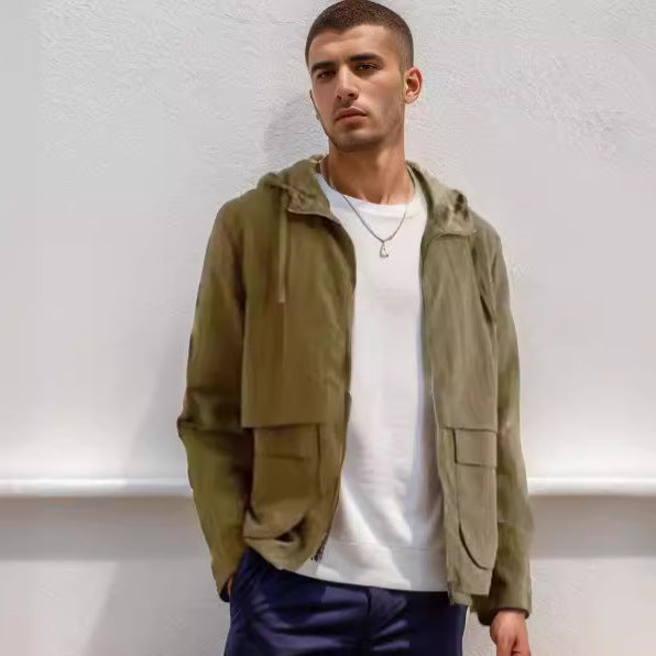 Herren leichte Jacke im lässigen Stil mit großzügigen Taschen EB