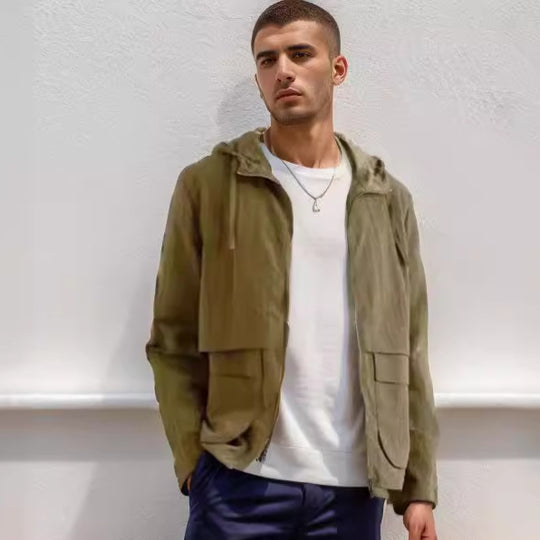 Herren leichte Jacke im lässigen Stil mit großzügigen Taschen EB