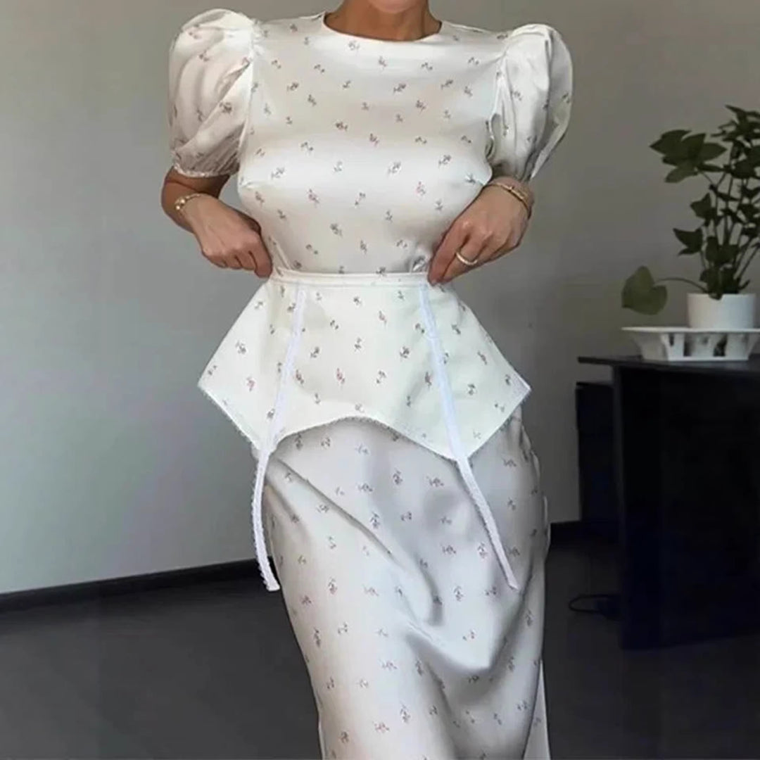 Damen Elegantes Oberteil mit Puffärmeln und verspieltem Taillierungsdetail EB